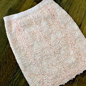 Etcetera blush pink silk skirt